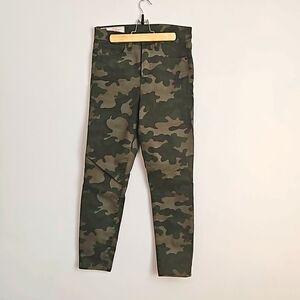 High rise ankle camo jeans